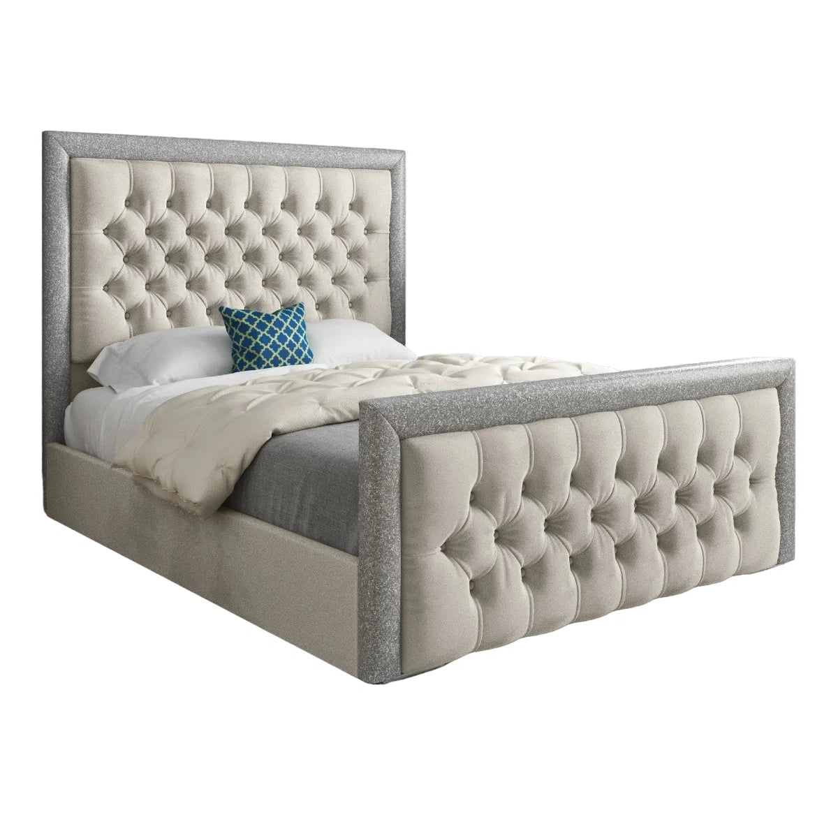 Anne Glitter Border Upholstered Bed Frame