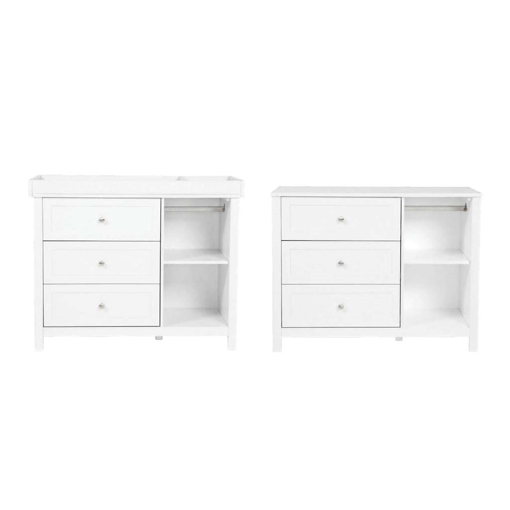 3 Piece Nursery Sleeping Meadow White Bedroom Furniture Set
