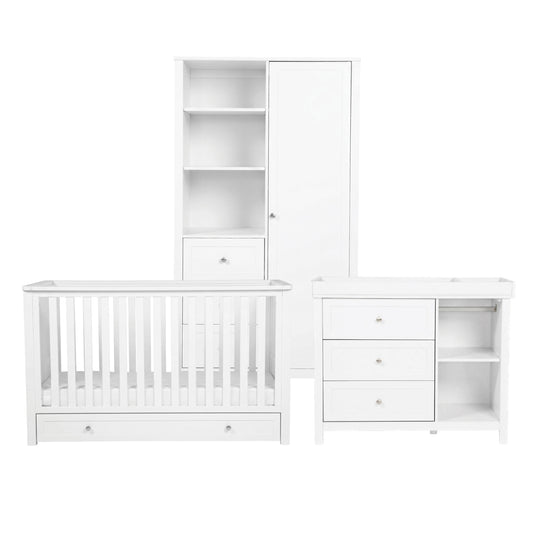 3 Piece Nursery Sleeping Meadow White Bedroom Furniture Set