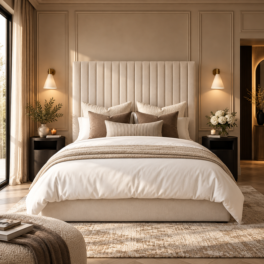 Zara High Velvet Fabric Ottoman Bed