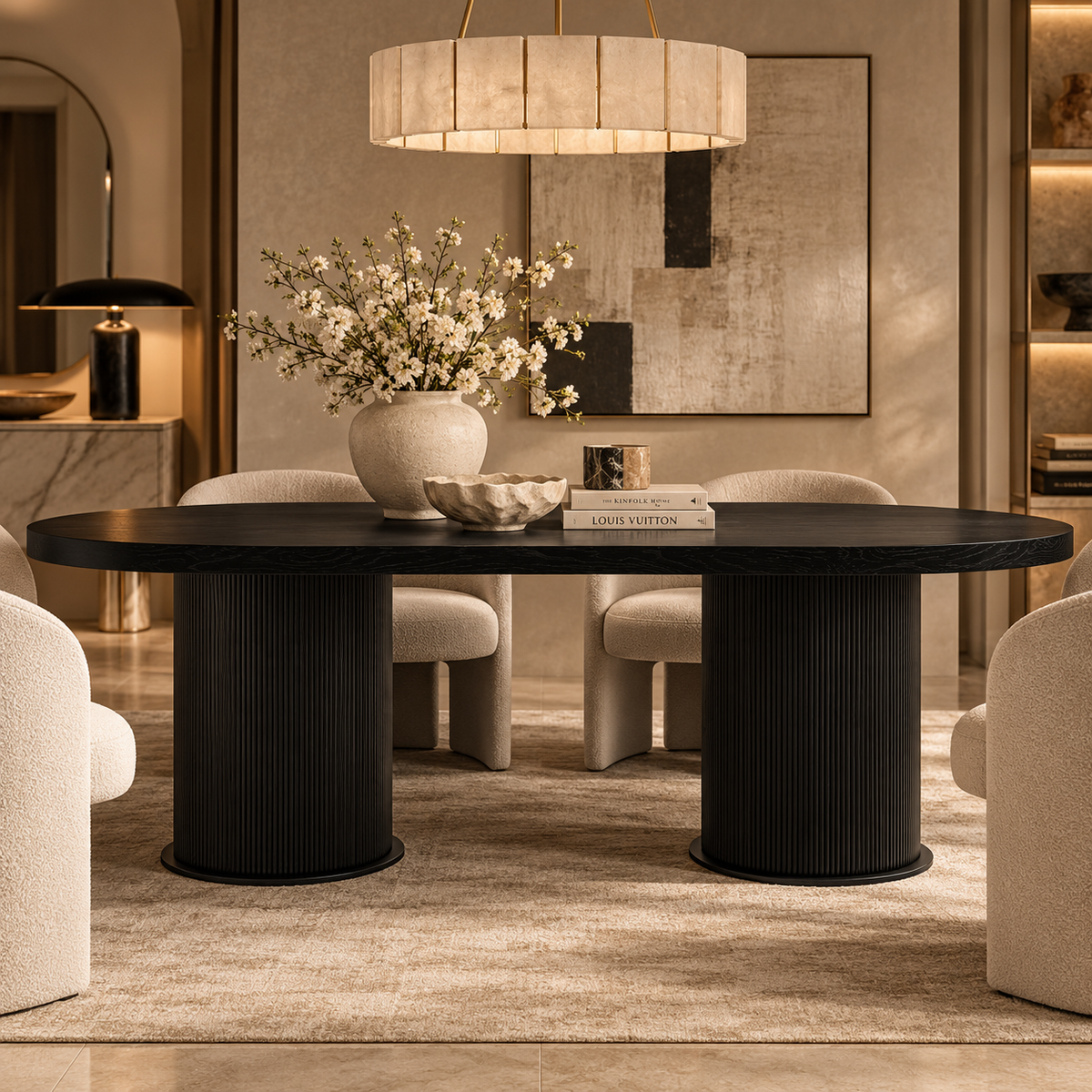 Rocco Black Dining Table 220cm