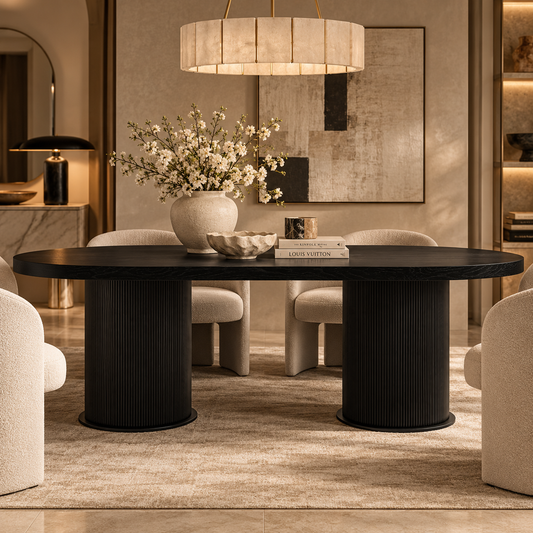 Rocco Black Dining Table 220cm