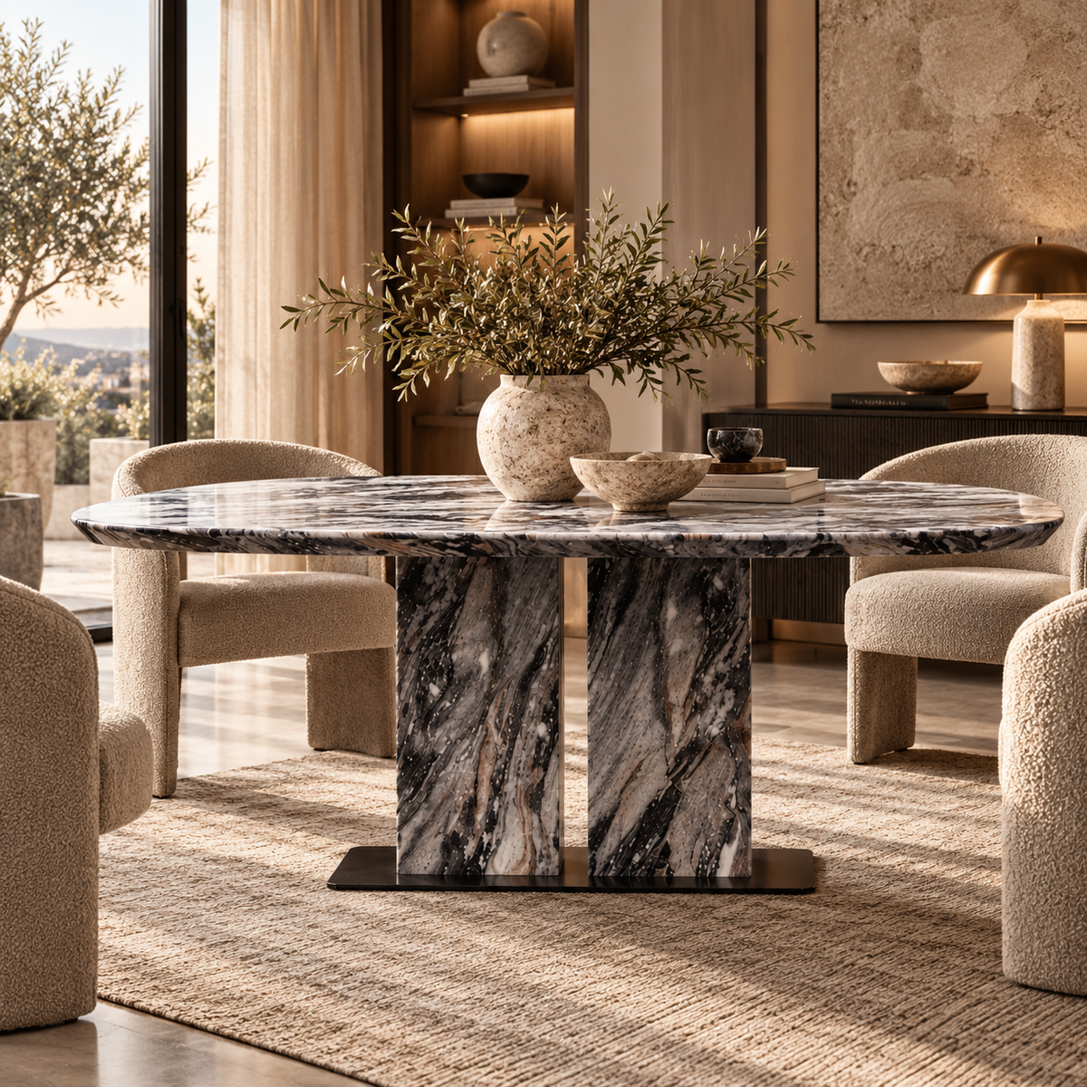 Rome Marble Dining Table - 180cm/220cm/240cm