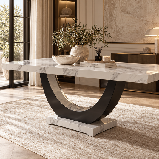 Orvieto White Marble Dining Table - 160cm/180cm/200cm