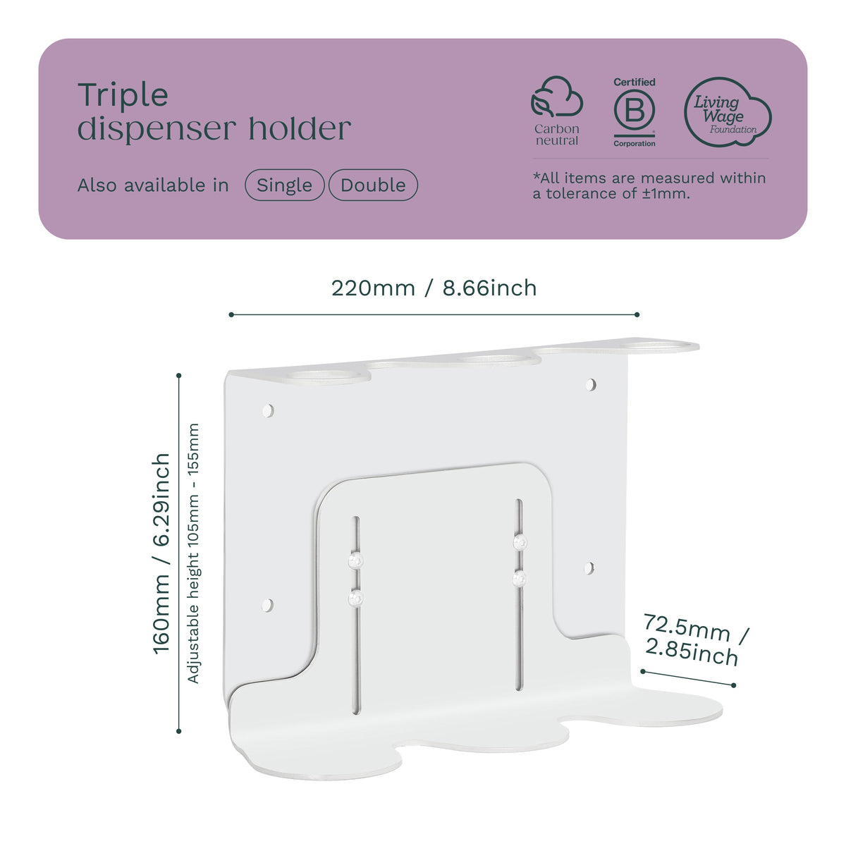 White Triple Bottle Holder