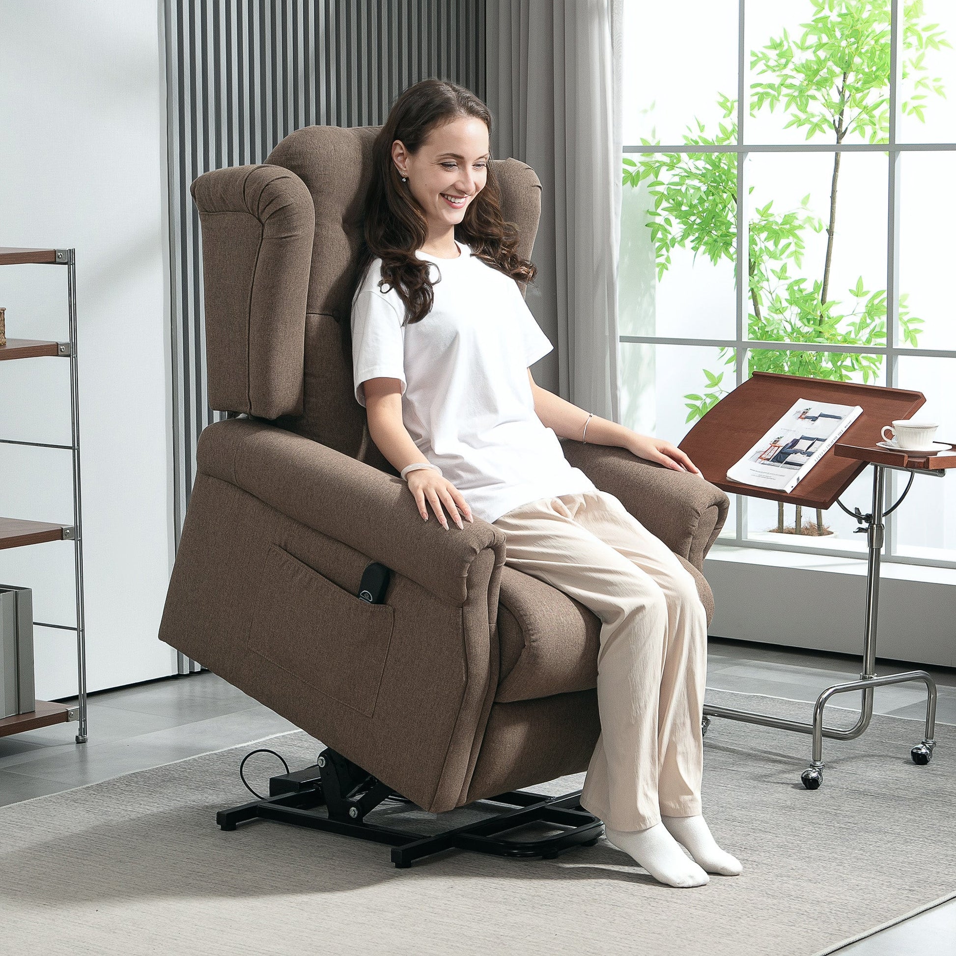 Lifting Riser and Recliner Armchair  - Dark Brown