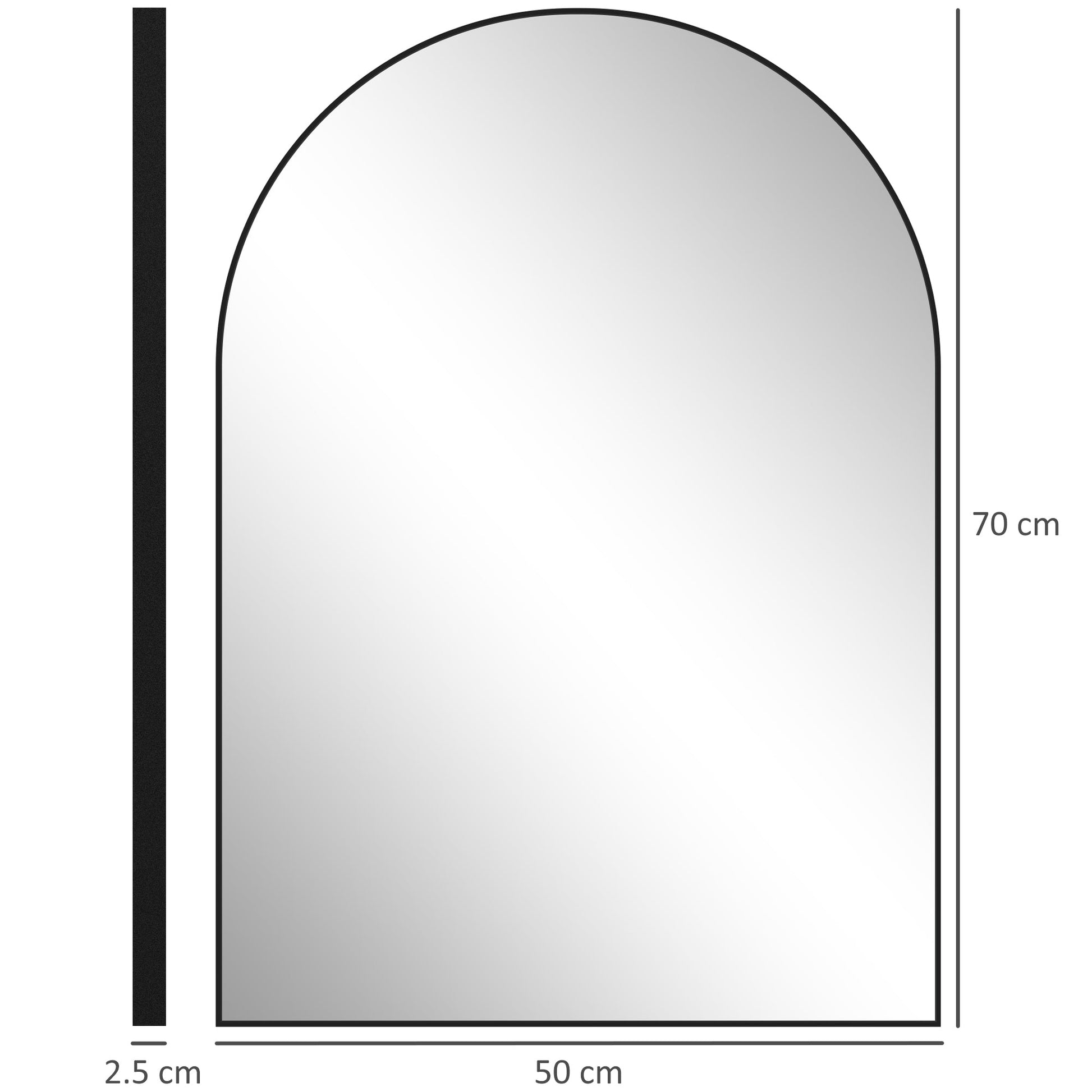 Arched Home Mirror - Black