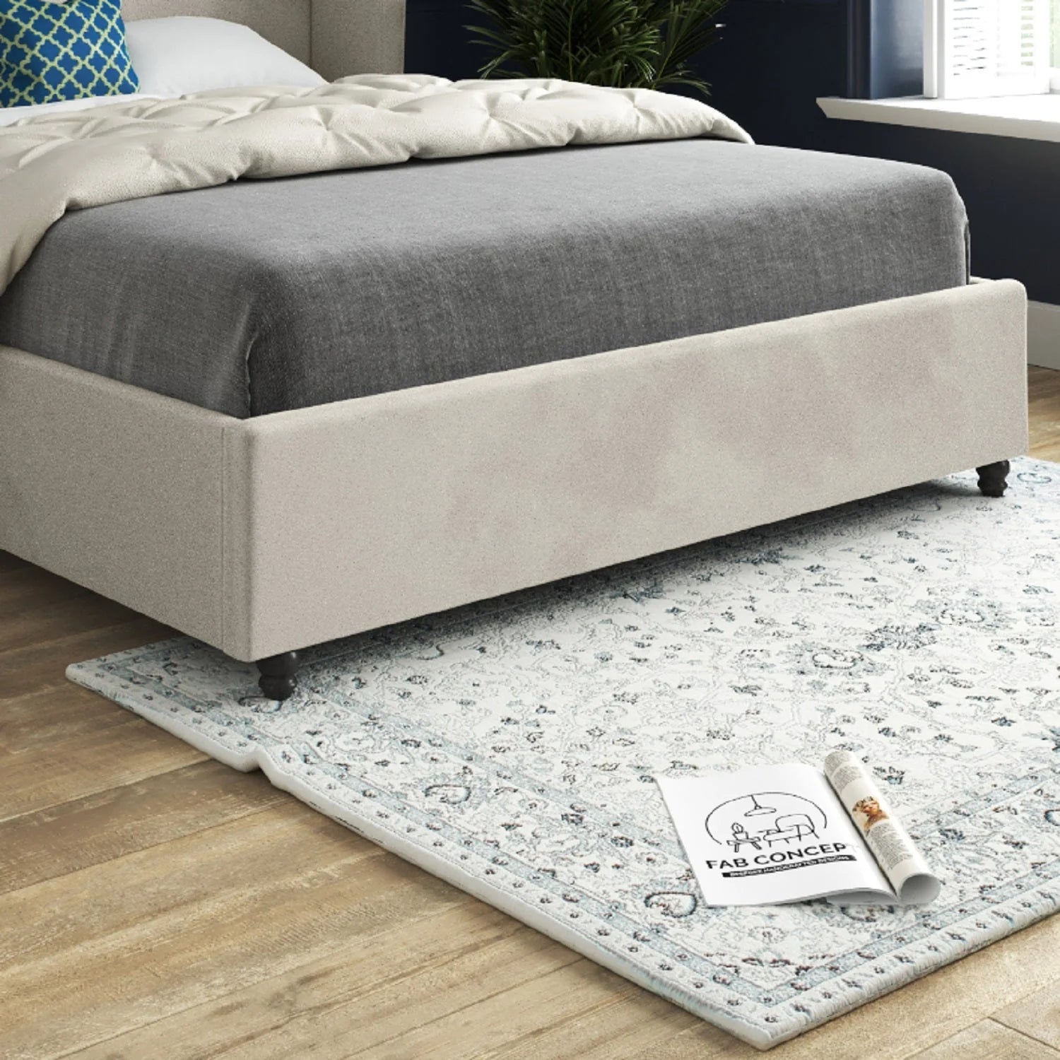 Henry Curved Top Curved Winged Upholstered Bed Frame