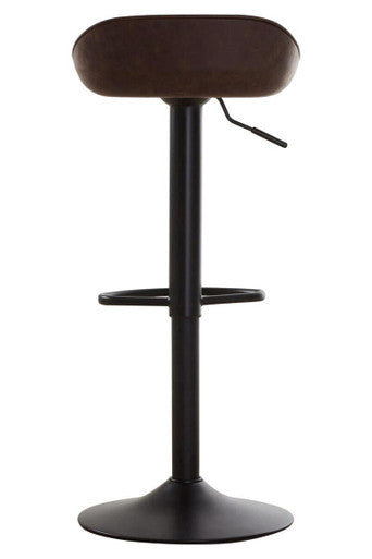 Dalston Mocha Leather Effect Set of 2 Adjustable Bar Stools