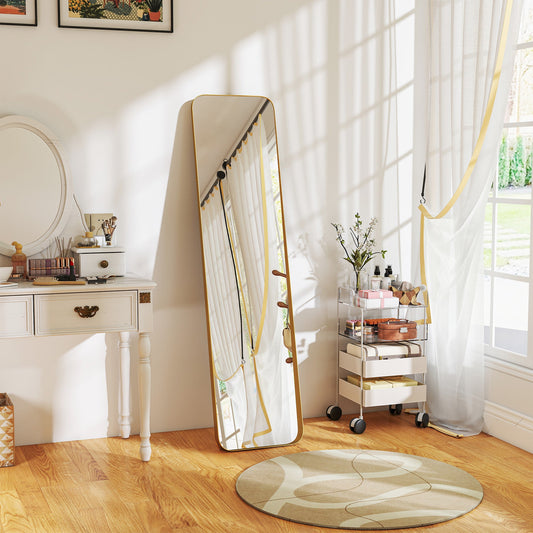 Rectangular Full Length Mirror - Gold Tone