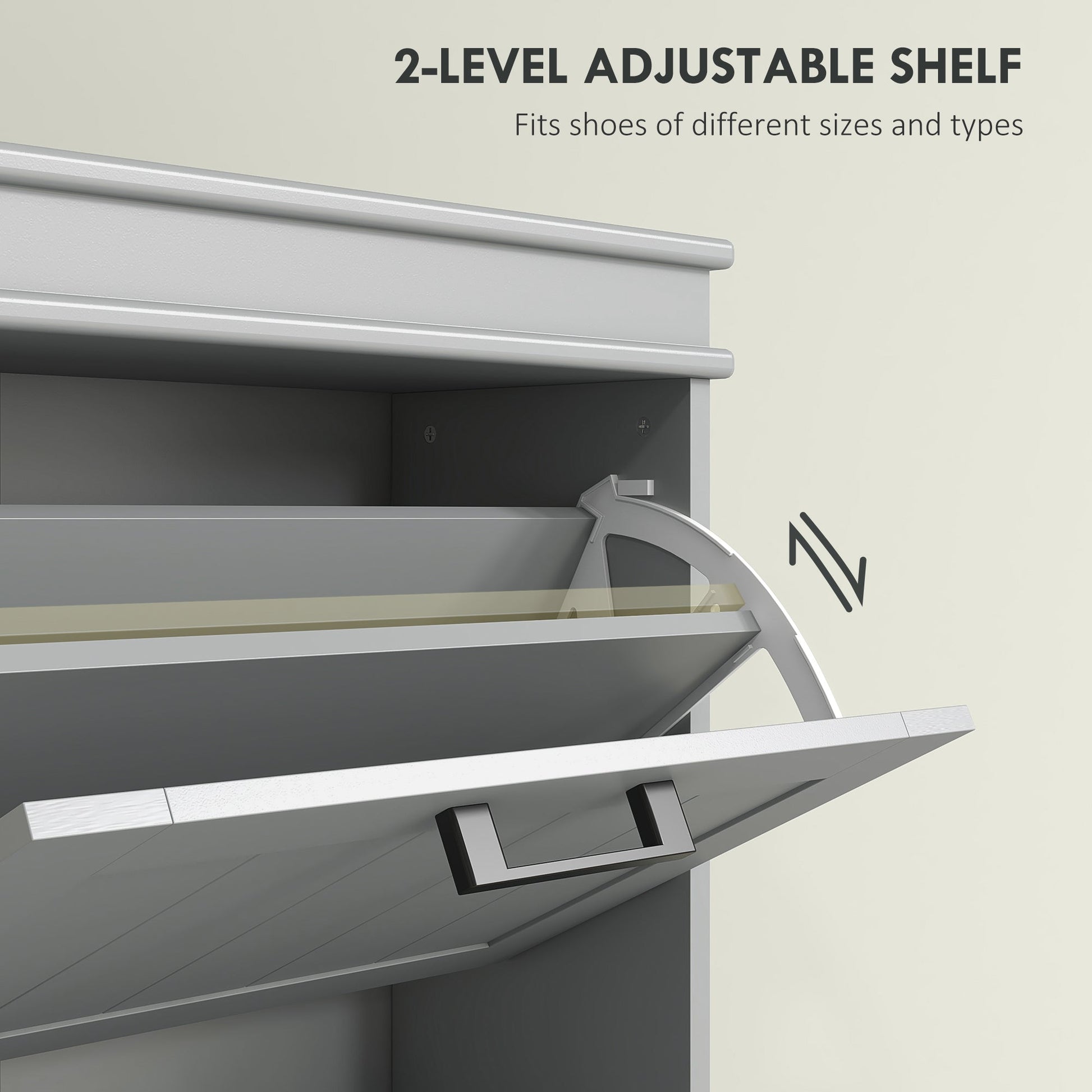 Three-Drawer Minimalistic Shoe Cabinet - Grey