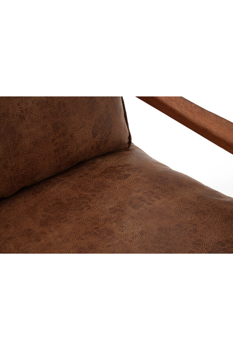 New Foundry Brown Leather Effect 2 Seater Sofa