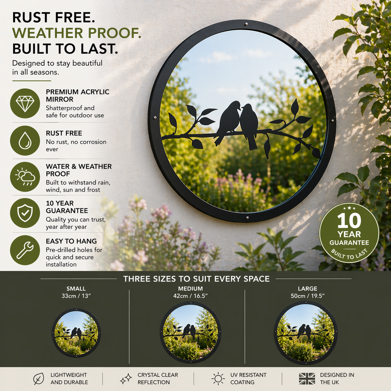 Love Birds Garden Mirror – A Symbol of Love & Togetherness