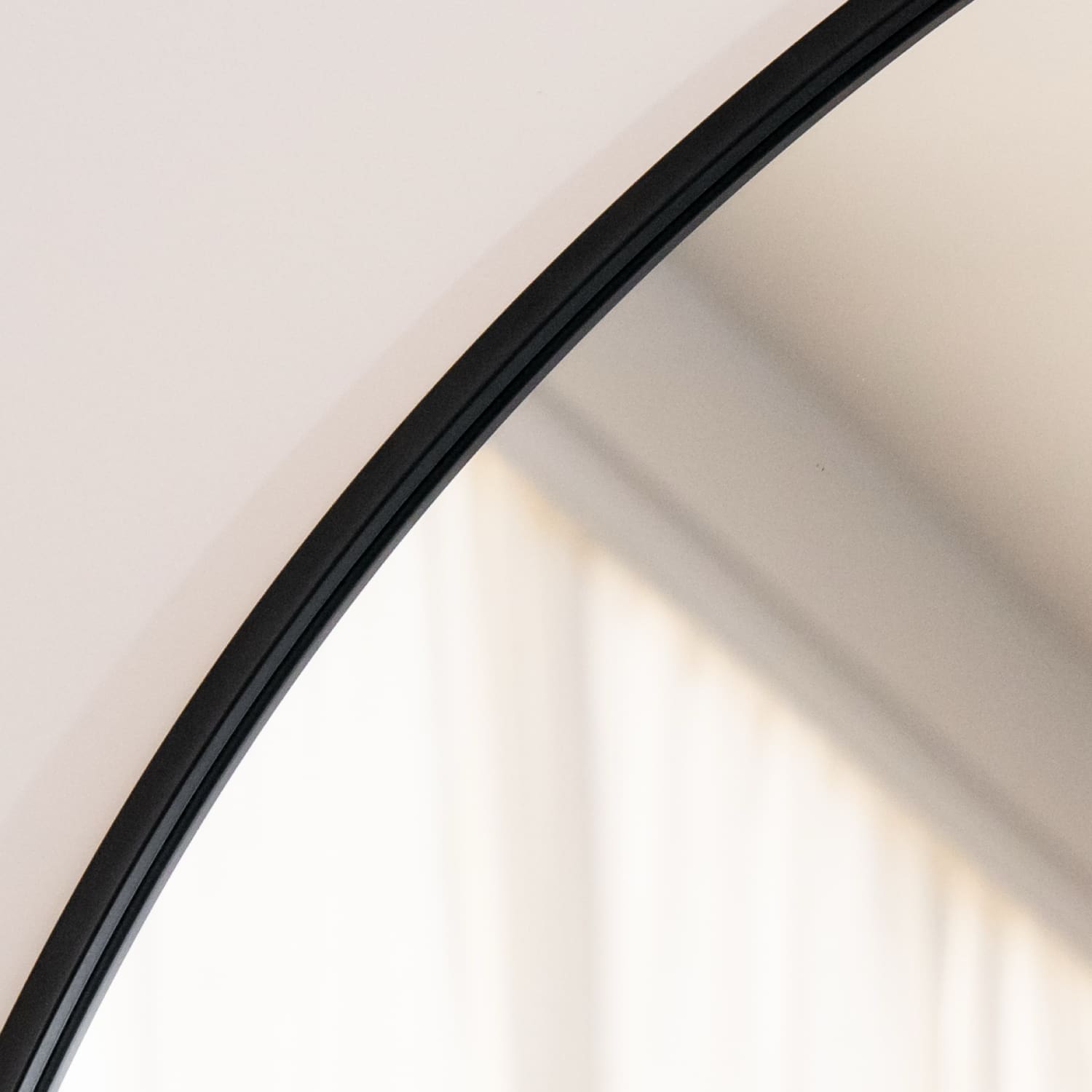 Akiko - Black Metal Arched Mirror - 70cm x 50cm