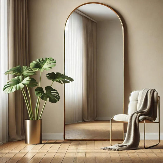 Full Length Gold Arched Mirror - 150cm x 60cm