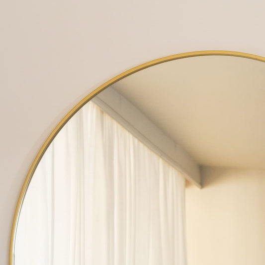 Full Length Gold Metal Arched Mirror - 200cm x 120cm