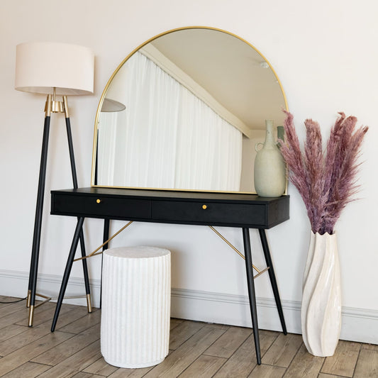 Gold Metal Arched Mirror - 95cm x 120cm