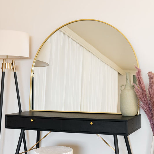 Gold Metal Arched Mirror - 95cm x 120cm