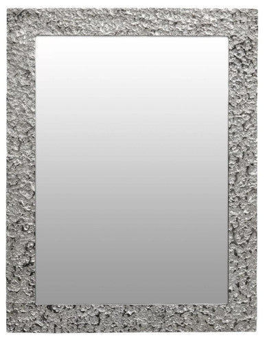 Textured Silver Frame Rectangular Wall Mirror | Akola