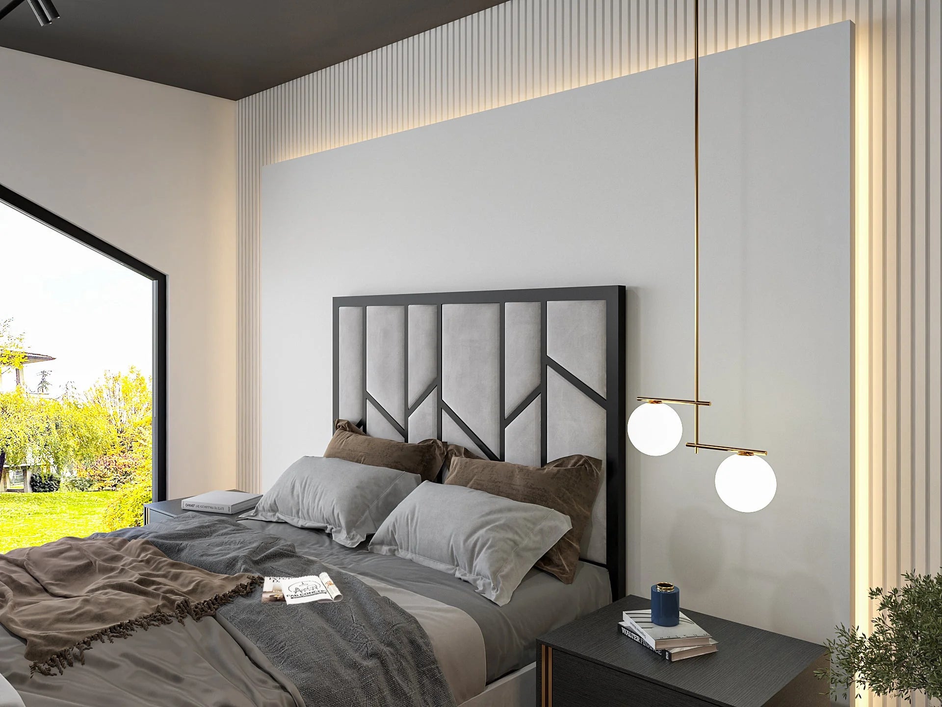 Thorin Luxe Metal Tv Bed Frame