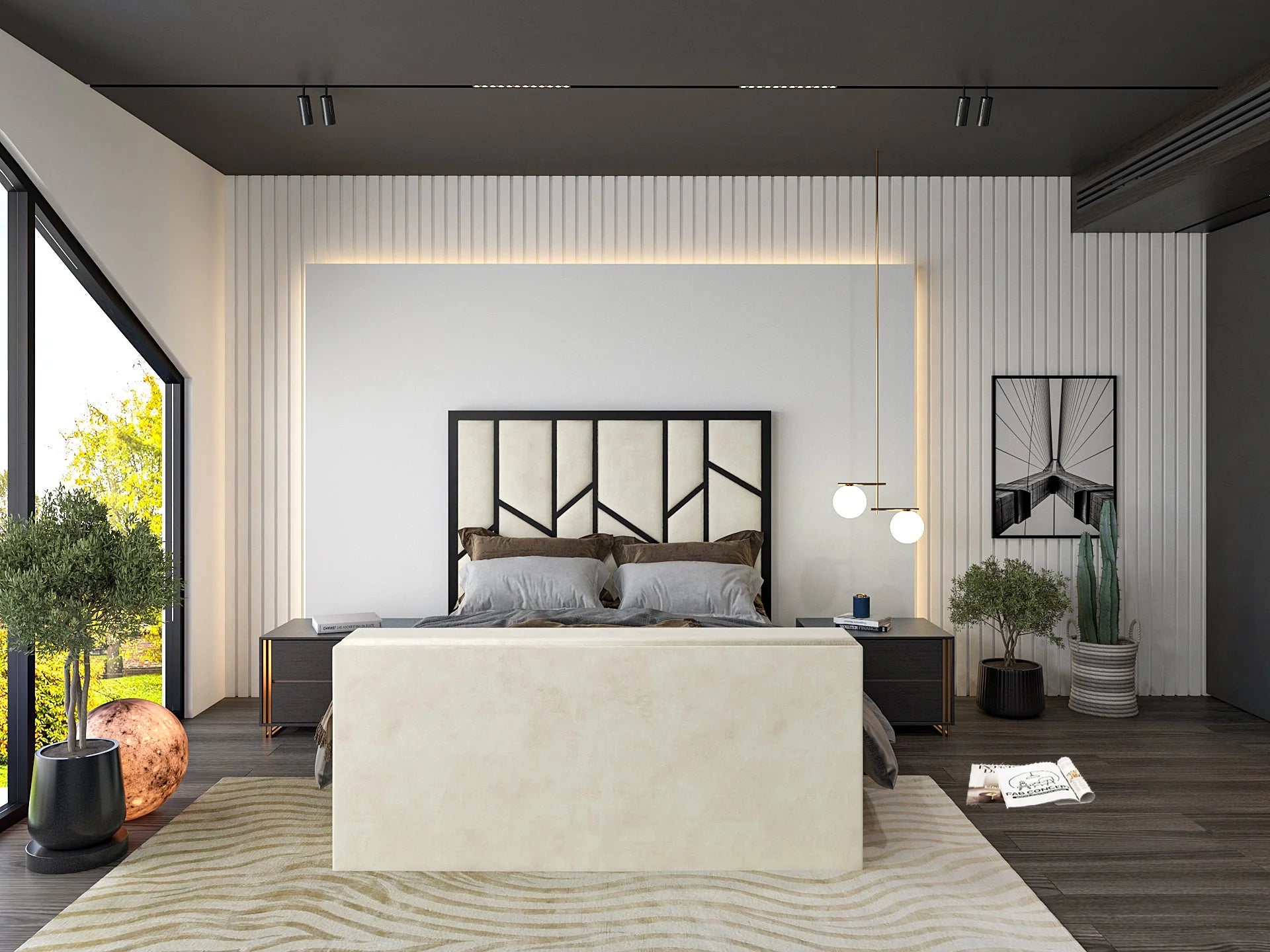 Thorin Luxe Metal Tv Bed Frame