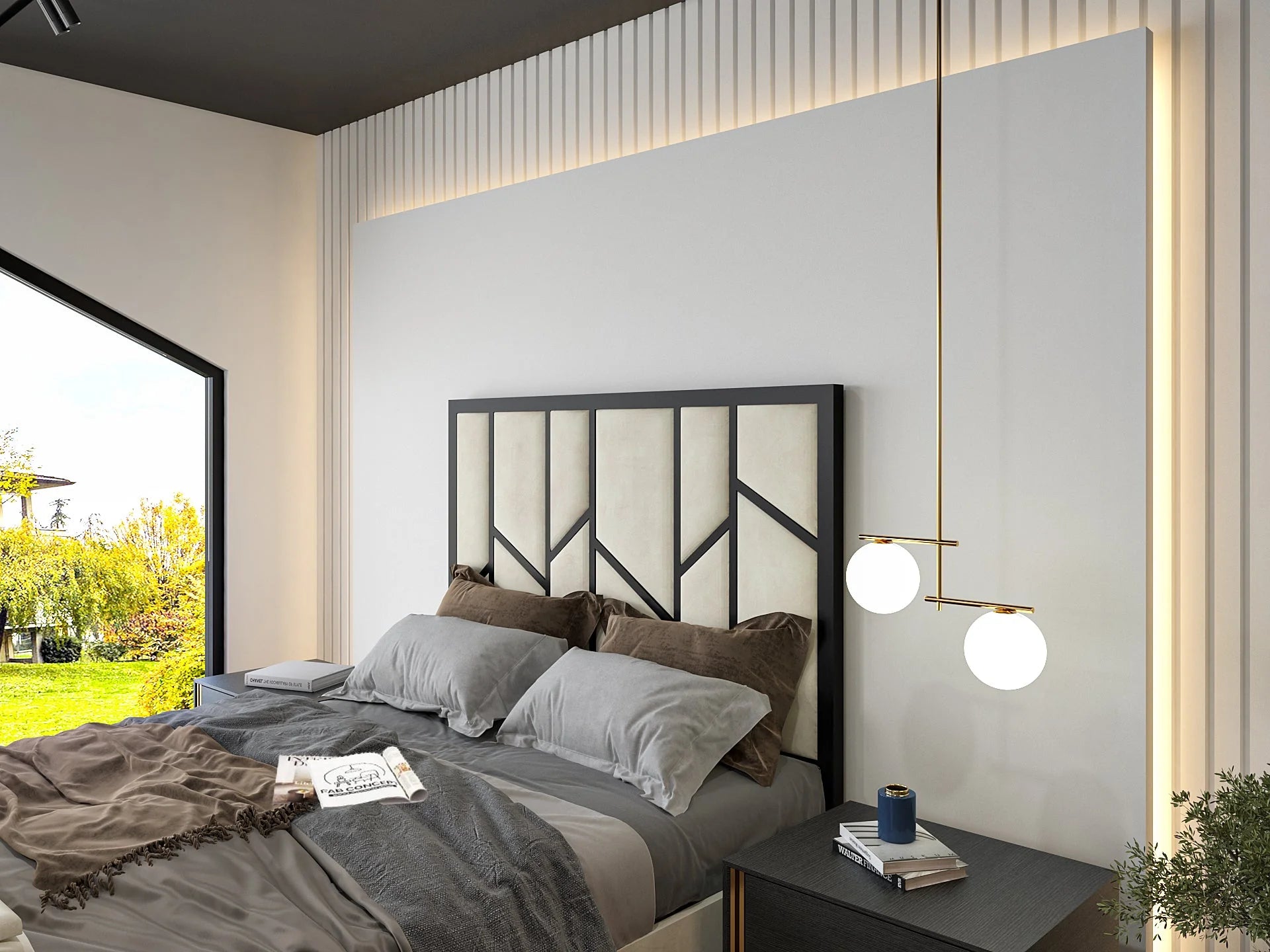 Thorin Luxe Metal Tv Bed Frame
