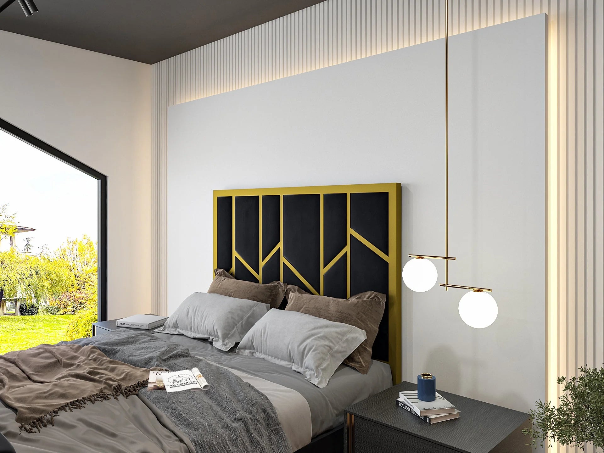 Thorin Luxe Metal Tv Bed Frame