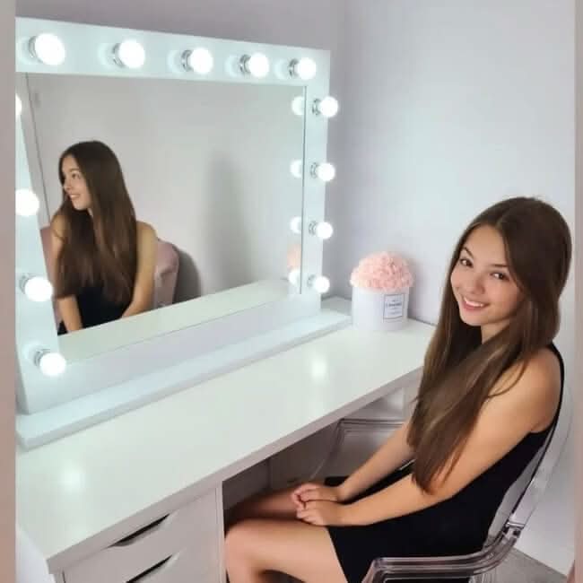 Audrey Hollywood Mirror White 100x80cm