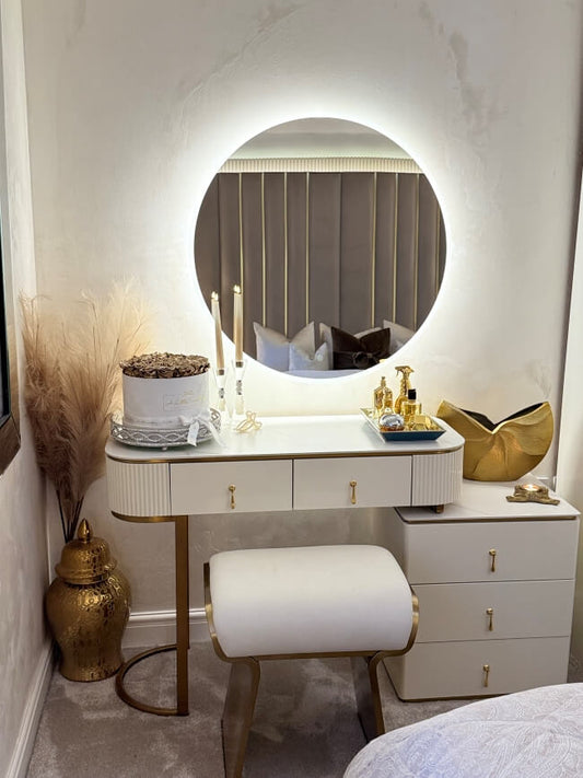 AVA Round Wall Mounted Hollywood Mirror 80cm