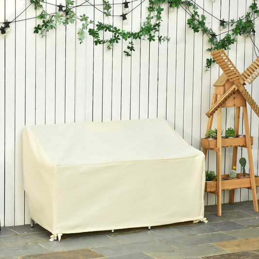 600D Oxford Cloth Furniture Cover, 2 Seater Sofa Protector for Garden Patio, Outdoor, Waterproof, Beige, 140L x 84W x 56/94H cm