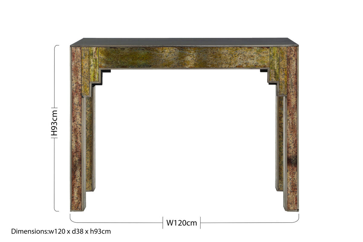 Deco Antique Gold Effect Console Table