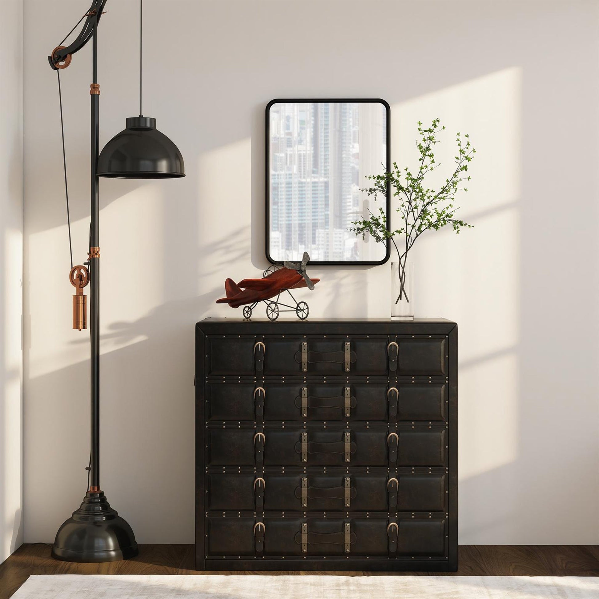 Rectangular Wall Mirror with HD Glass - Black