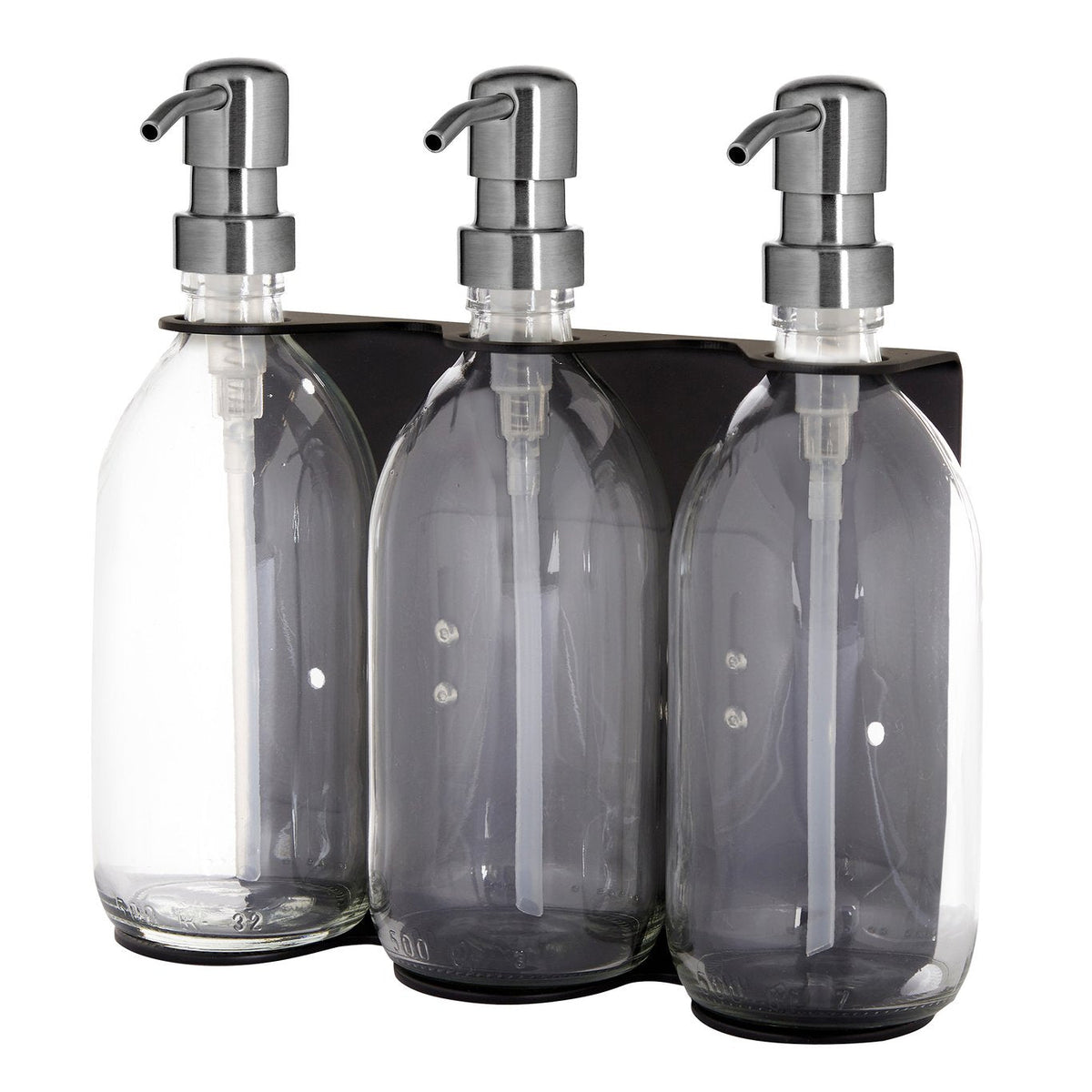 Black Triple Wall Mounted Soap Dispenser