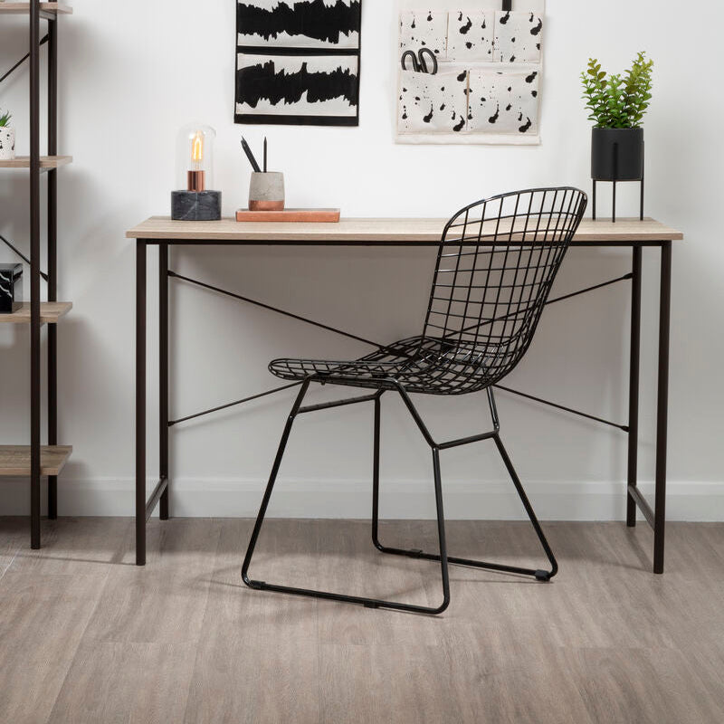 Bradbury Grey Oak Veneer Desk with Metal Frame
