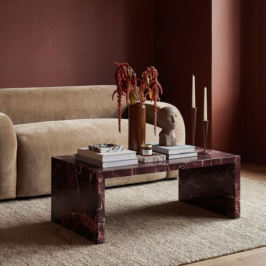 San Leo Red Burgundy Framed Coffee Table