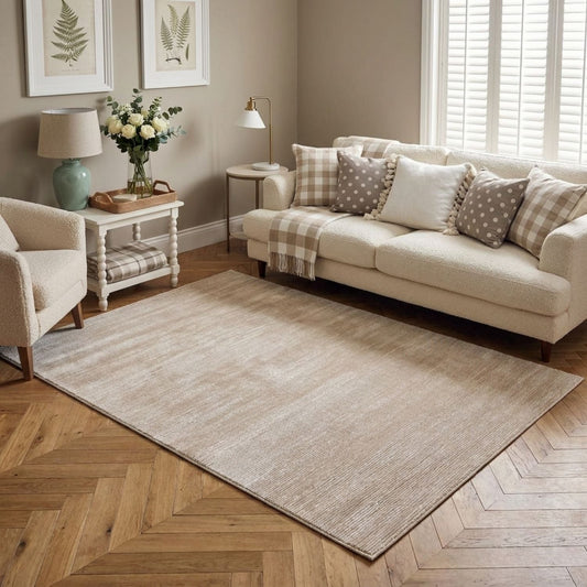 Beige-Cream Striped Rug