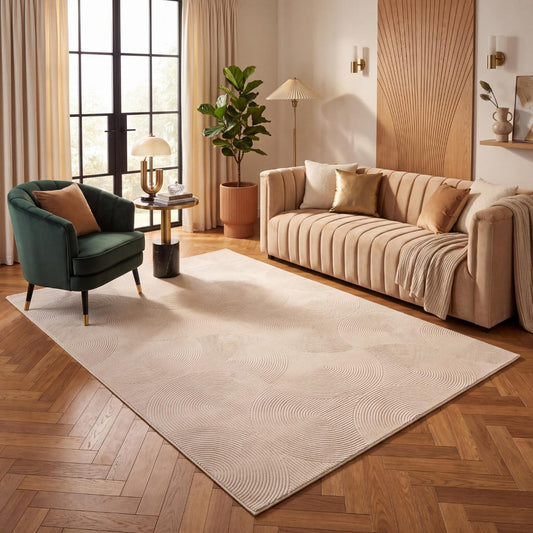 Cream Geometric Rug
