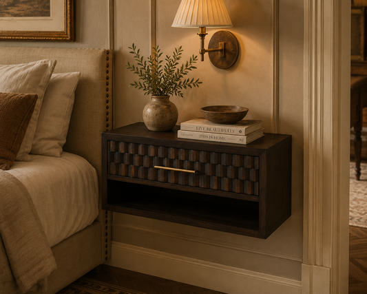 Cadiz Carved Open-Slot Bedside