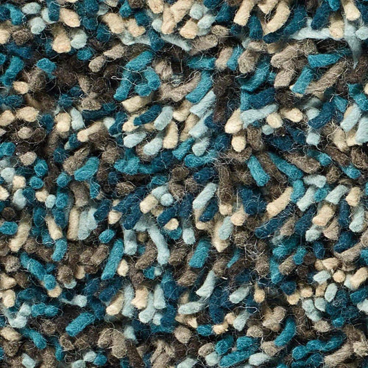 Blue Shaggy Pile Wool Rug
