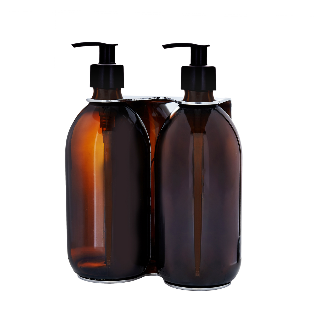 Chrome Double Wall Mounted Soap Dispenser