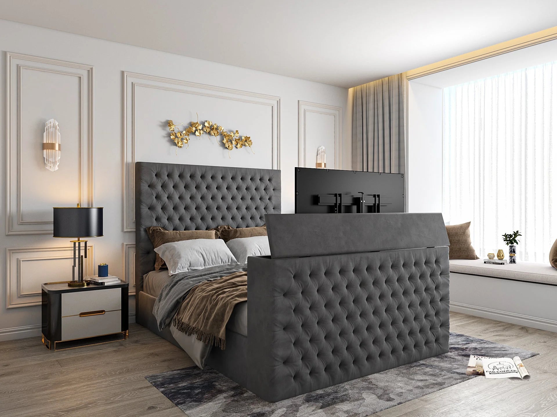 Colina Upholstered Tv Bed Frame