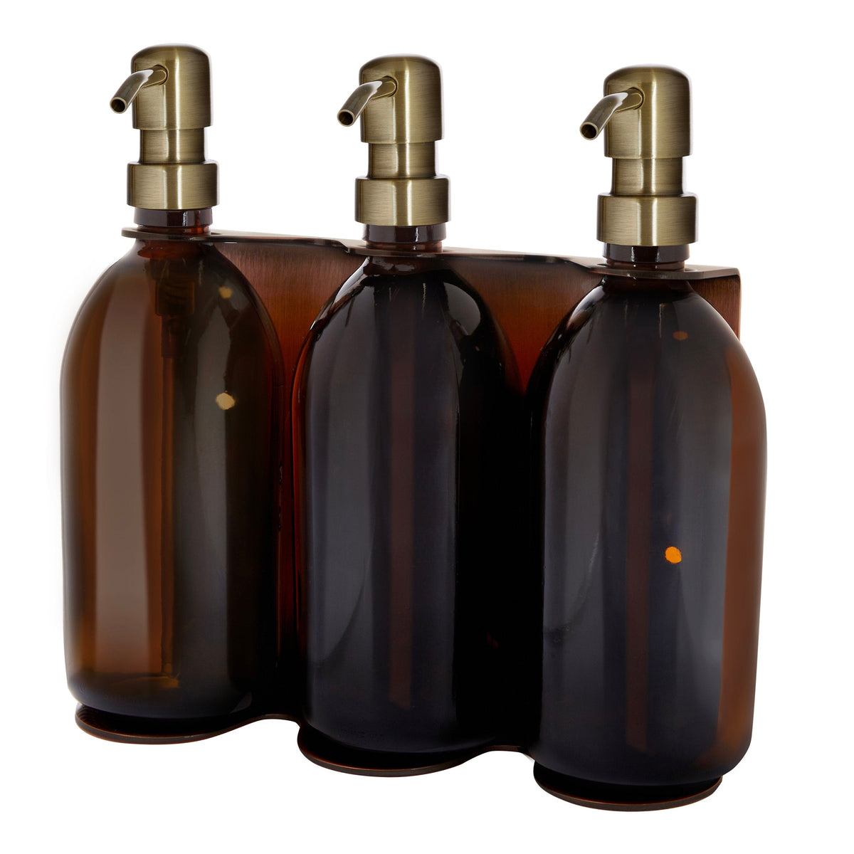 Copper Triple Wall Mounted Soap Dispenser