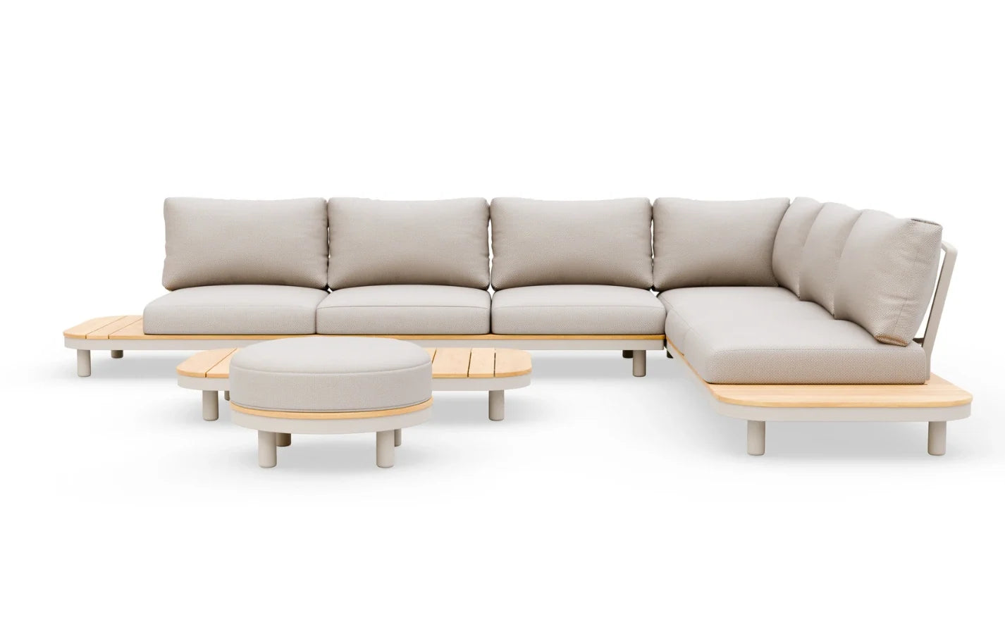 Cove 7 Seater Corner Garden Sofa Set | Solid Acacia Wood & Olefin Cushions