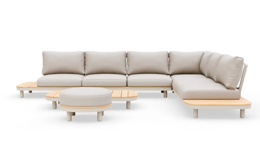 Cove 7 Seater Corner Garden Sofa Set | Solid Acacia Wood & Olefin Cushions