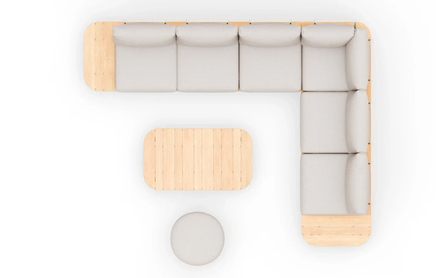 Cove 7 Seater Corner Garden Sofa Set | Solid Acacia Wood & Olefin Cushions