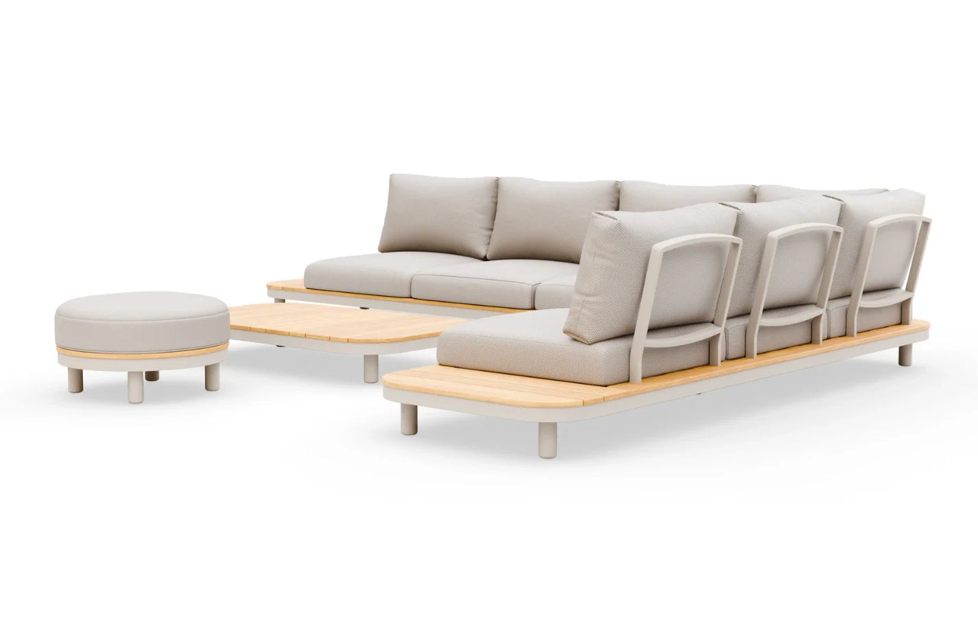 Cove 7 Seater Corner Garden Sofa Set | Solid Acacia Wood & Olefin Cushions