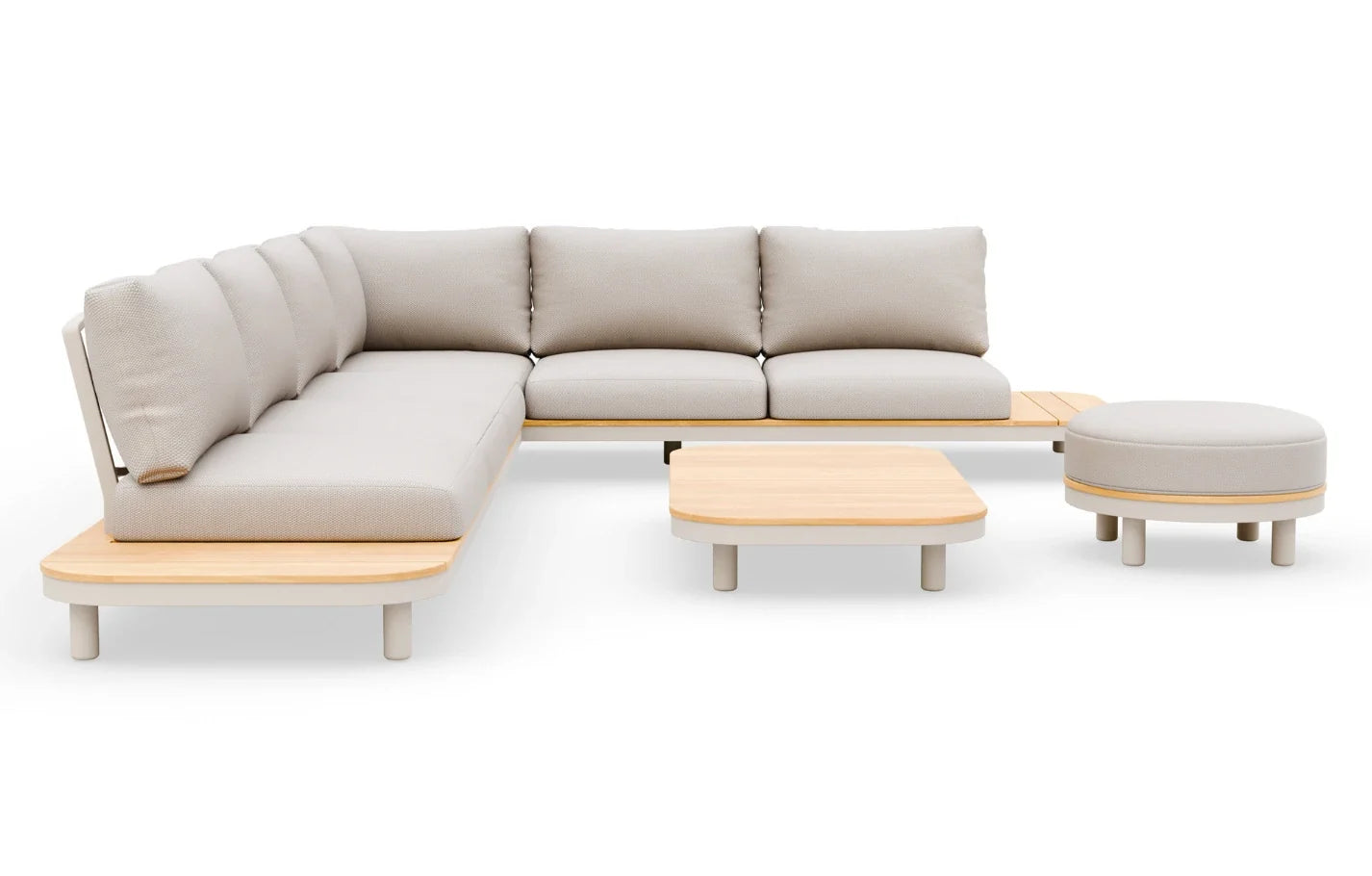 Cove 7 Seater Corner Garden Sofa Set | Solid Acacia Wood & Olefin Cushions