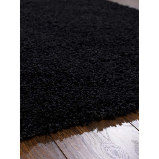 Black Shaggy Rug