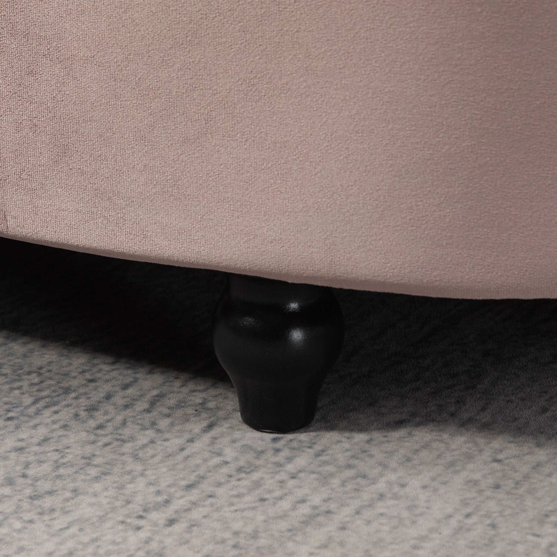 Semi-Circle Ottoman Storage Bench, Bed End Bench, Tufted Upholstered Window Seat Footrest Stool with Rubberwood Legs for Bedroom & Entryway, 120 x 46 x 42 cm, Pink
