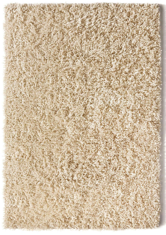 Ivory Shaggy Pile Wool Rug